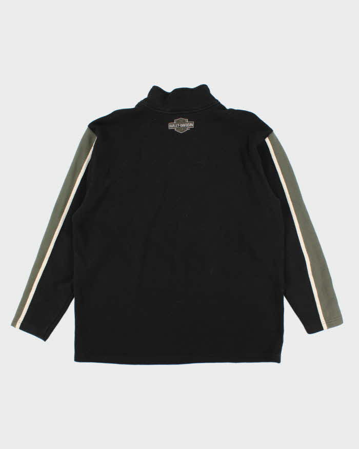 Vintage Y2K Harley Davidson Quarter Zip Spell Out Sweatshirt - XL
