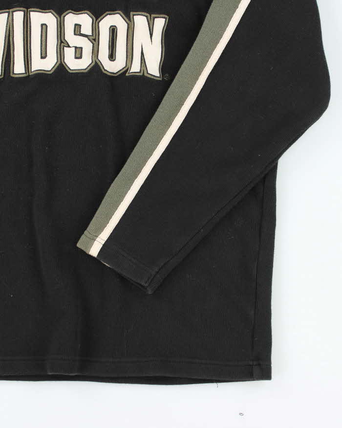 Vintage Y2K Harley Davidson Quarter Zip Spell Out Sweatshirt - XL