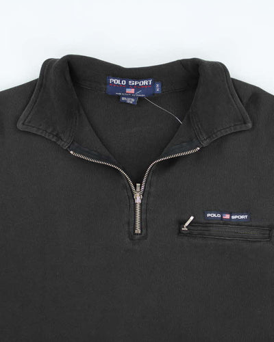 Vintage Y2K Polo Jeans Embroidered Quarter Zip Sweatshirt - M