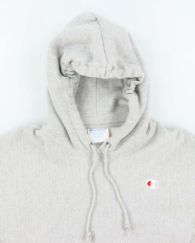 Y2k 00s Champion Grey Reverse Weave Hoodie - M