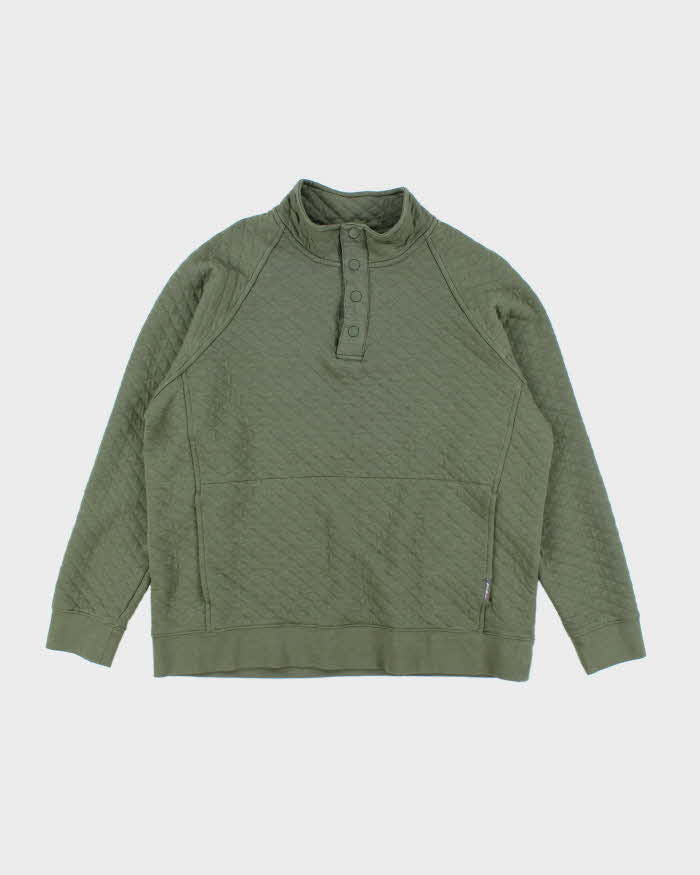 Eddie Baurer Green Quarter Button Jumper - L
