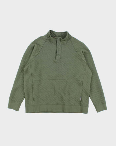 Eddie Baurer Green Quarter Button Jumper - L