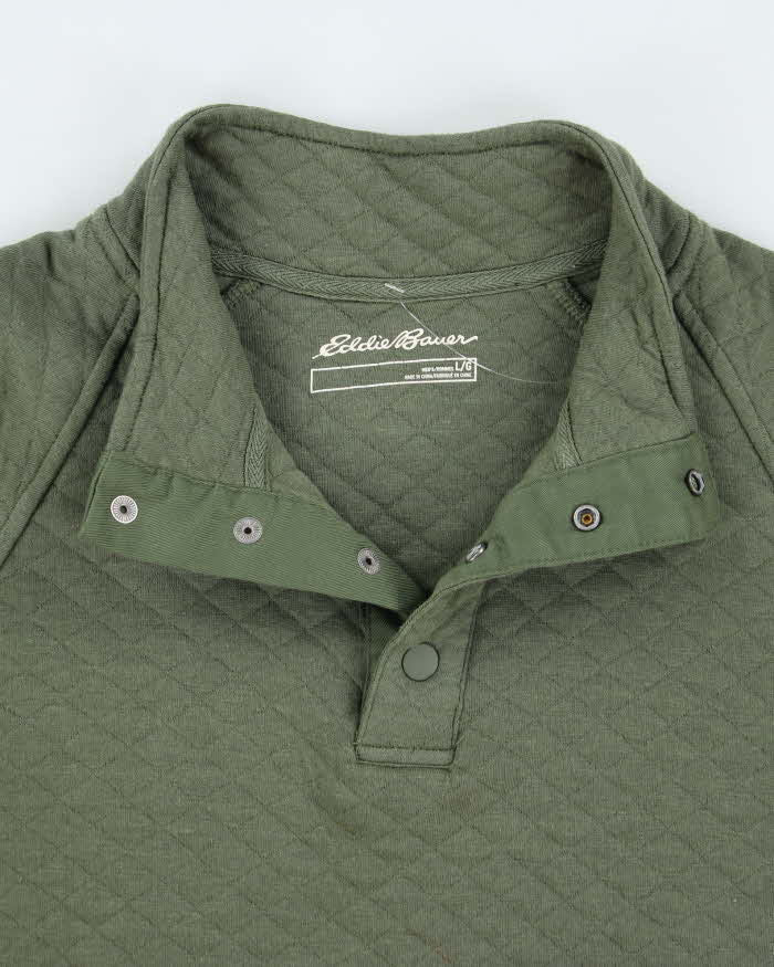 Eddie Baurer Green Quarter Button Jumper - L