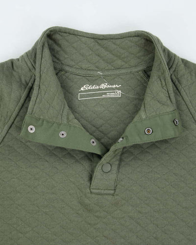 Eddie Baurer Green Quarter Button Jumper - L