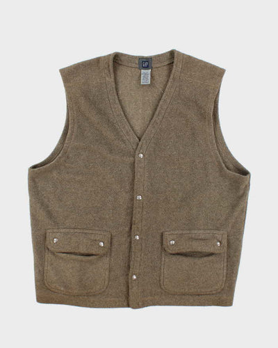 Vintage 90's GAP Pop Button Sleeveless Hoodie - XL
