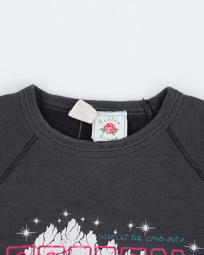 Vintage 90's Funny Slogan Ski Graphic Jumper - L