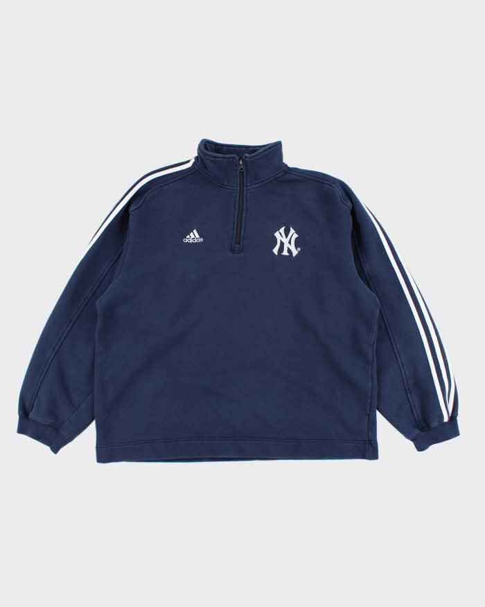 Vintage 2000's Adidas New York Yankees Embroidered 1/4 Zip Sweatshirt - XL