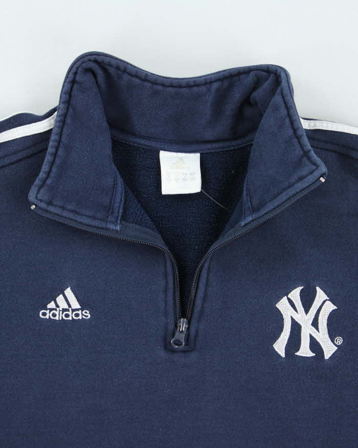 Vintage 2000's Adidas New York Yankees Embroidered 1/4 Zip Sweatshirt - XL