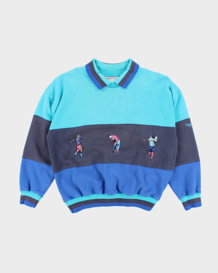 Vintage 90's Slazenger Embroidered Collared Sweatshirt - M