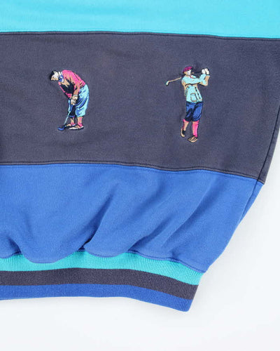 Vintage 90's Slazenger Embroidered Collared Sweatshirt - M