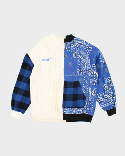 Vintage I3DE Marzo Split Material Back Bling Sweatshirt - M