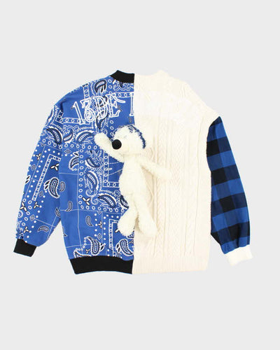 Vintage I3DE Marzo Split Material Back Bling Sweatshirt - M