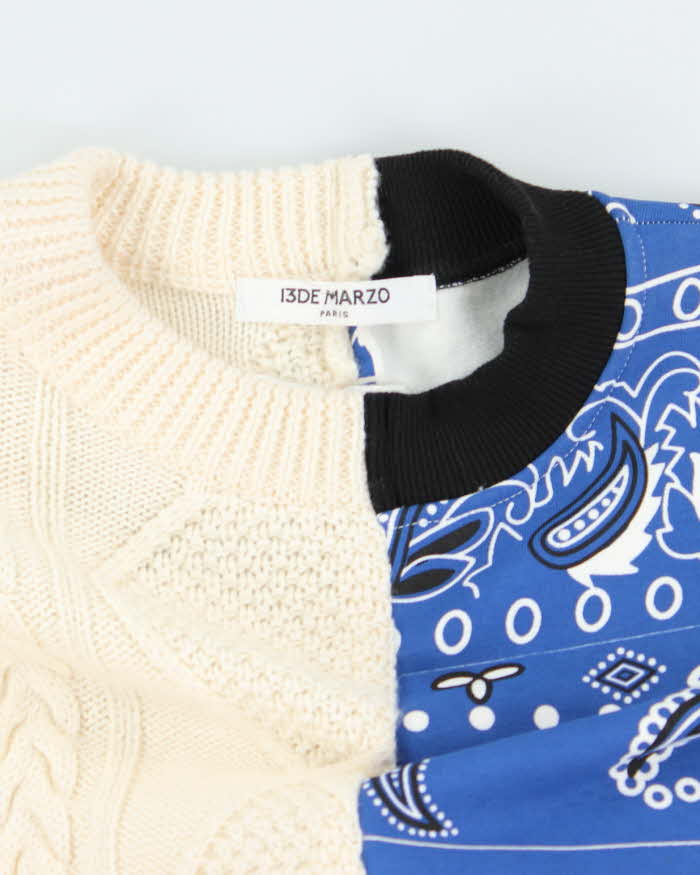 Vintage I3DE Marzo Split Material Back Bling Sweatshirt - M