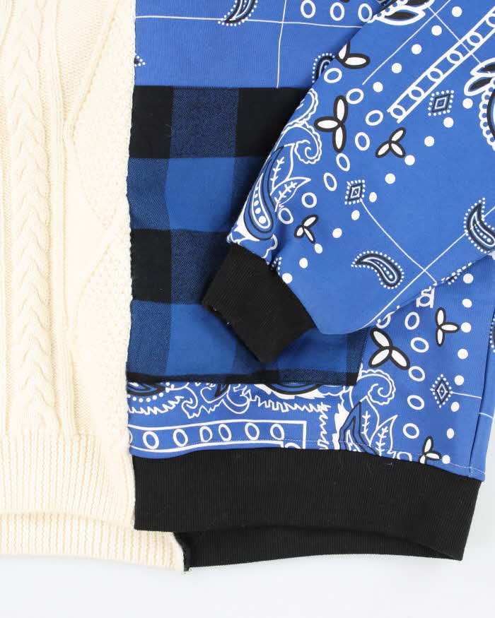 Vintage I3DE Marzo Split Material Back Bling Sweatshirt - M