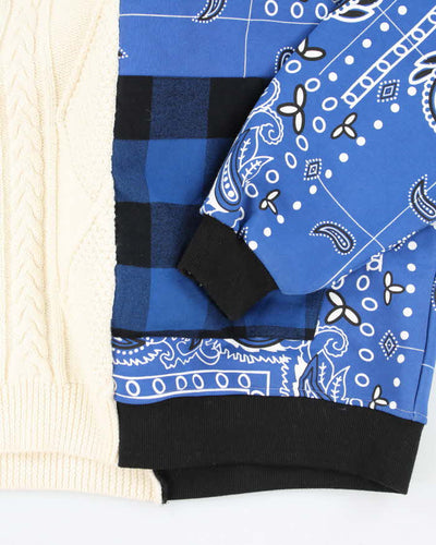 Vintage I3DE Marzo Split Material Back Bling Sweatshirt - M