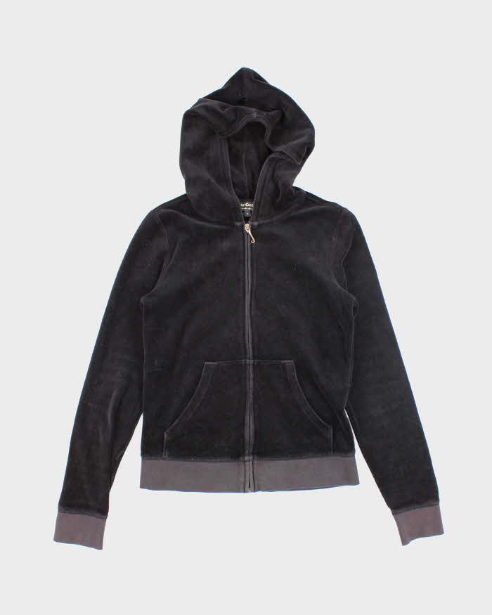 Vintage Y2K Juicy Couture Sequined Back Print Zip Up Hoodie - S