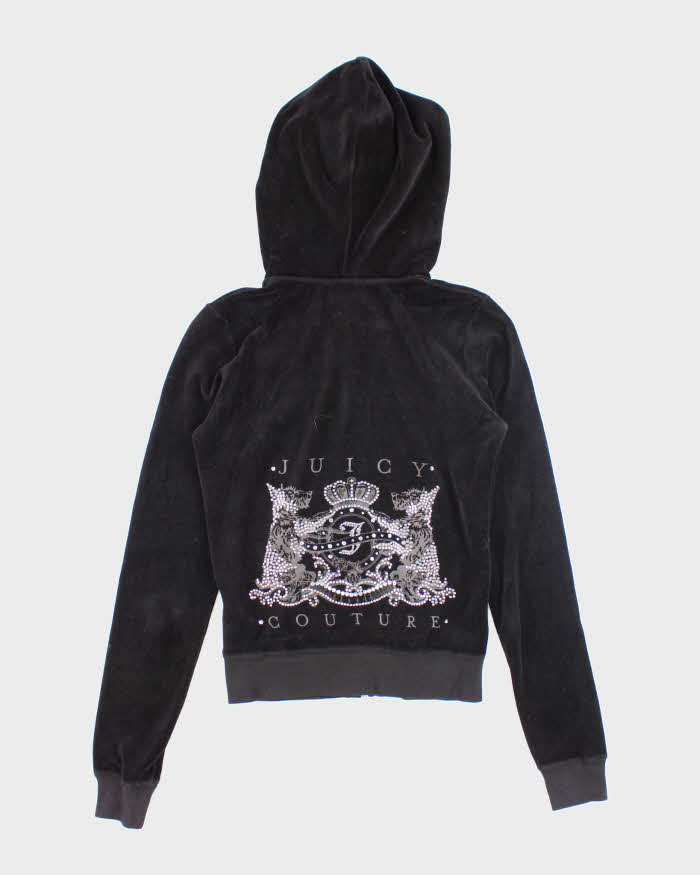 Vintage Y2K Juicy Couture Back Printed Zip Up Hoodie - S