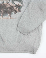 Vintage 90's Wolf &amp; Moose Graphic Print Sweatshirt - L