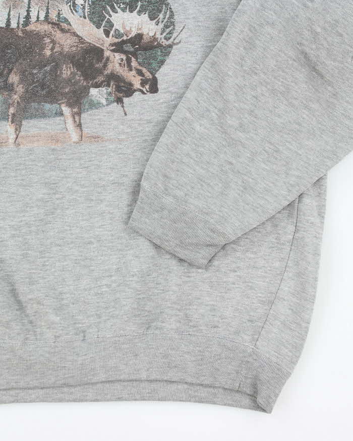 Vintage 90's Wolf &amp; Moose Graphic Print Sweatshirt - L