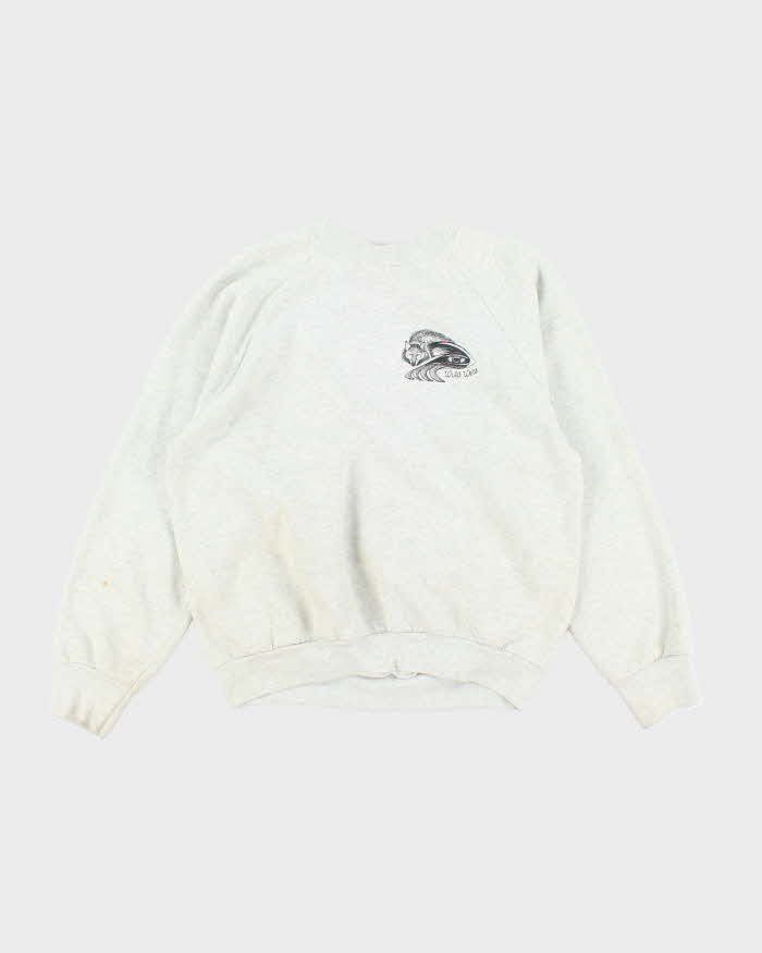 Vintage 90's Half Face Wolf Graphic Print Sweatshirt - L