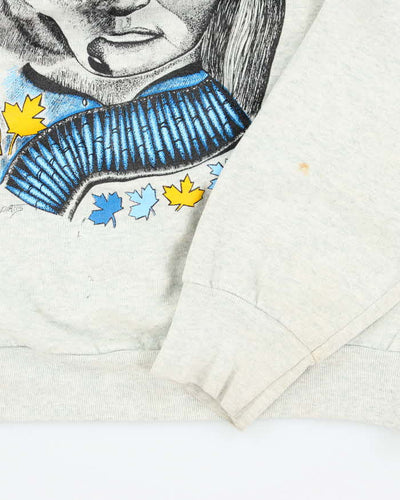 Vintage 90's Half Face Wolf Graphic Print Sweatshirt - L