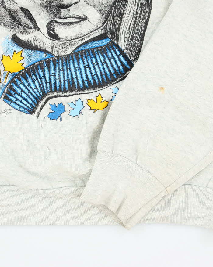 Vintage 90's Half Face Wolf Graphic Print Sweatshirt - L
