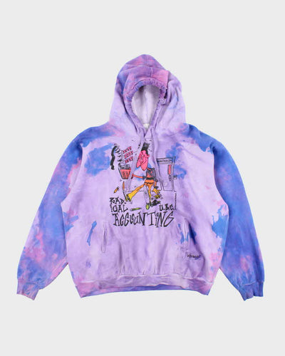 Vintage 90's Radical Accounting Tie Dye Graphic Print Hoodie - L