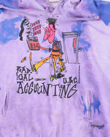 Vintage 90's Radical Accounting Tie Dye Graphic Print Hoodie - L