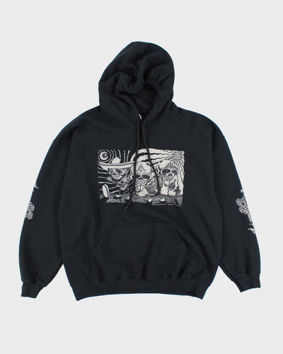Vintage 2000's Day of the Dead Graphic Print Hoodie - L