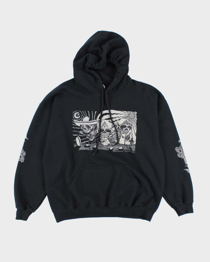 Vintage 2000's Day of the Dead Graphic Print Hoodie - L