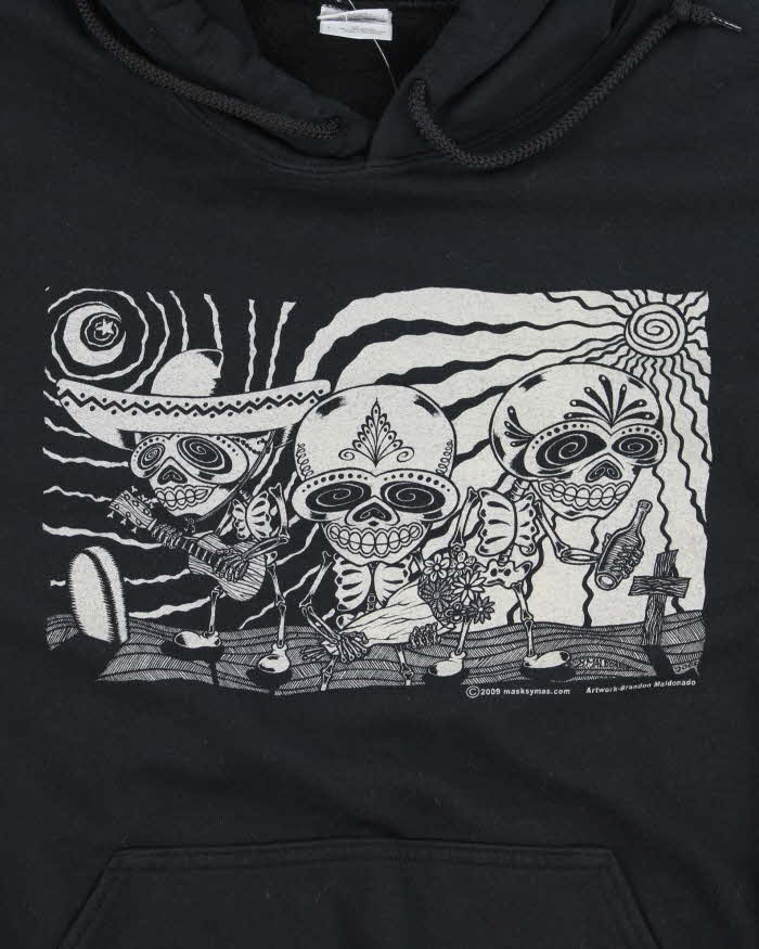 Vintage 2000's Day of the Dead Graphic Print Hoodie - L
