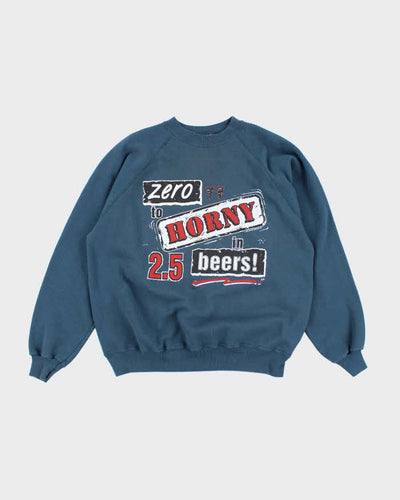 Vintage 90's Funny Beer Slogan Sweatshirt - XL