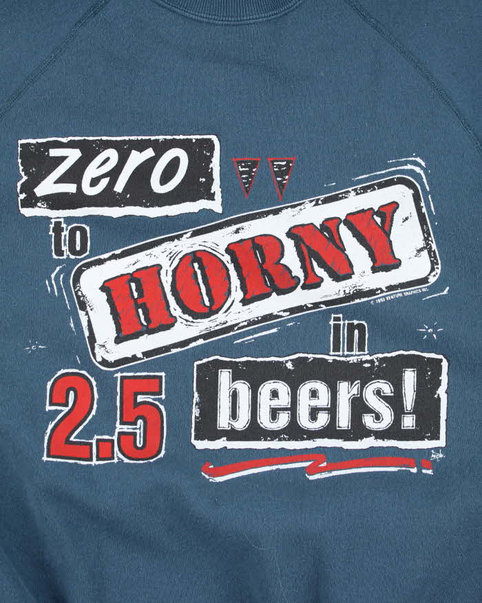 Vintage 90's Funny Beer Slogan Sweatshirt - XL