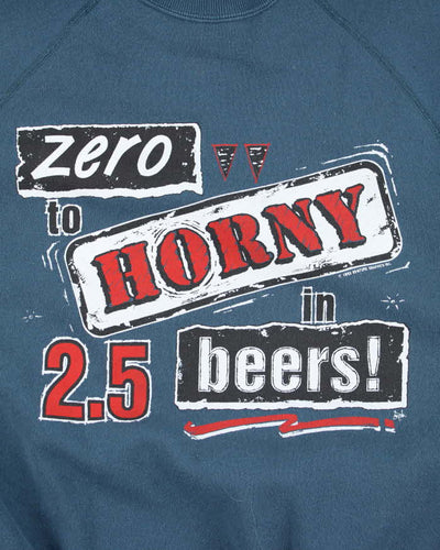 Vintage 90's Funny Beer Slogan Sweatshirt - XL