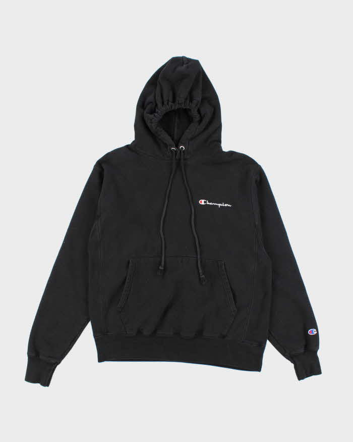 Vintage Y2k 00s Champion Reverse Weave Black Hoodie - M
