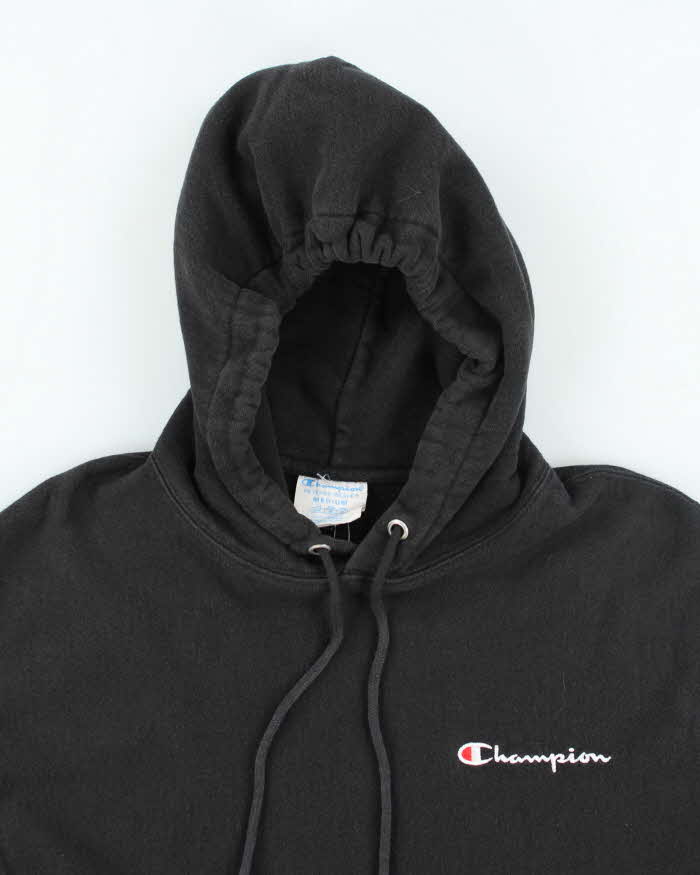 Vintage Y2k 00s Champion Reverse Weave Black Hoodie - M