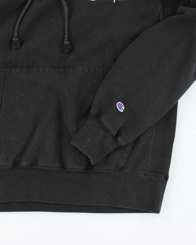 Vintage Y2k 00s Champion Reverse Weave Black Hoodie - M