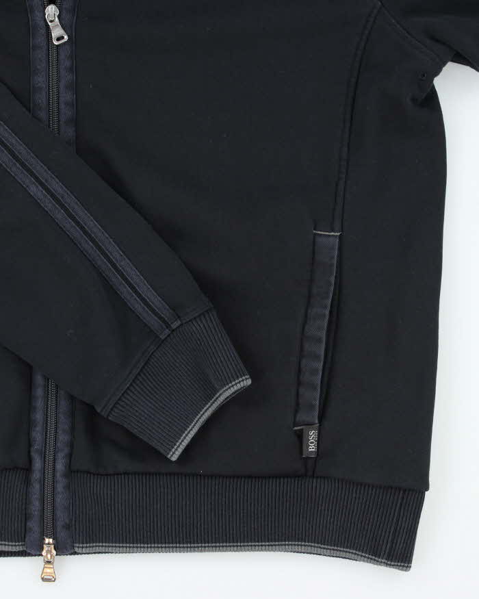 Vintage Hugo Boss Black Zip-Up Jumper - XXL