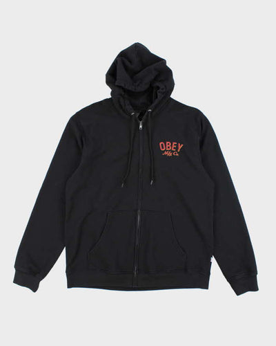 Vintage Y2k 00s Obey Zip-Up Hoodie - XL