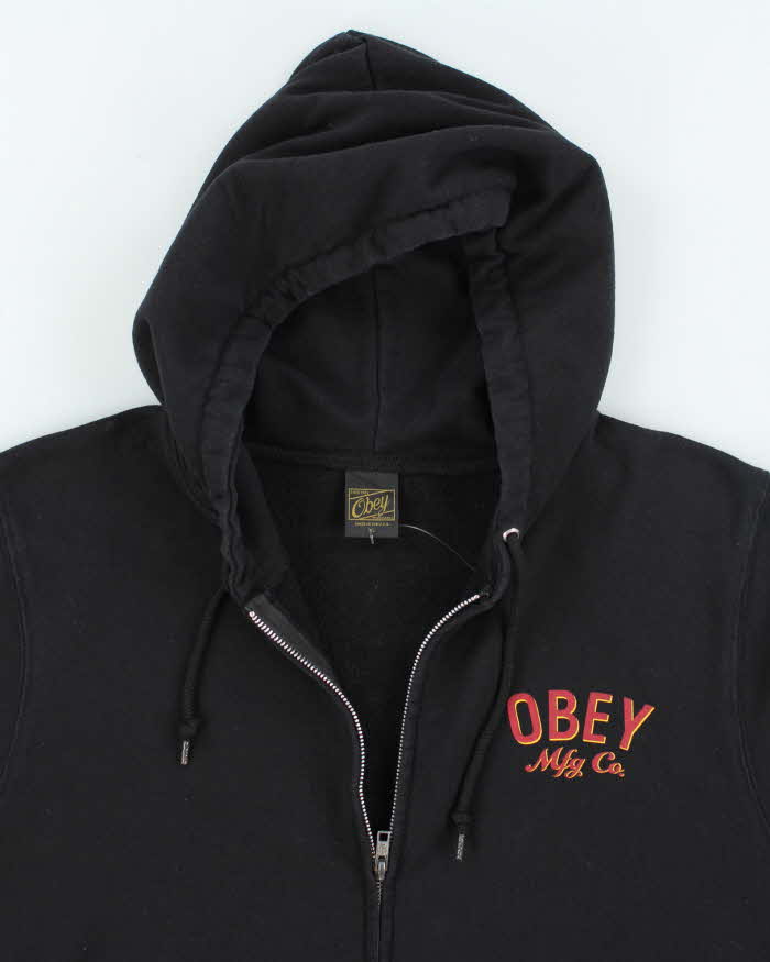Vintage Y2k 00s Obey Zip-Up Hoodie - XL