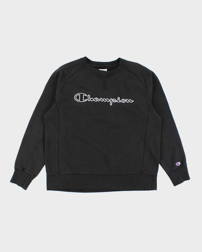 Vintage Y2k 00s Champion Black Sweatshirt - L