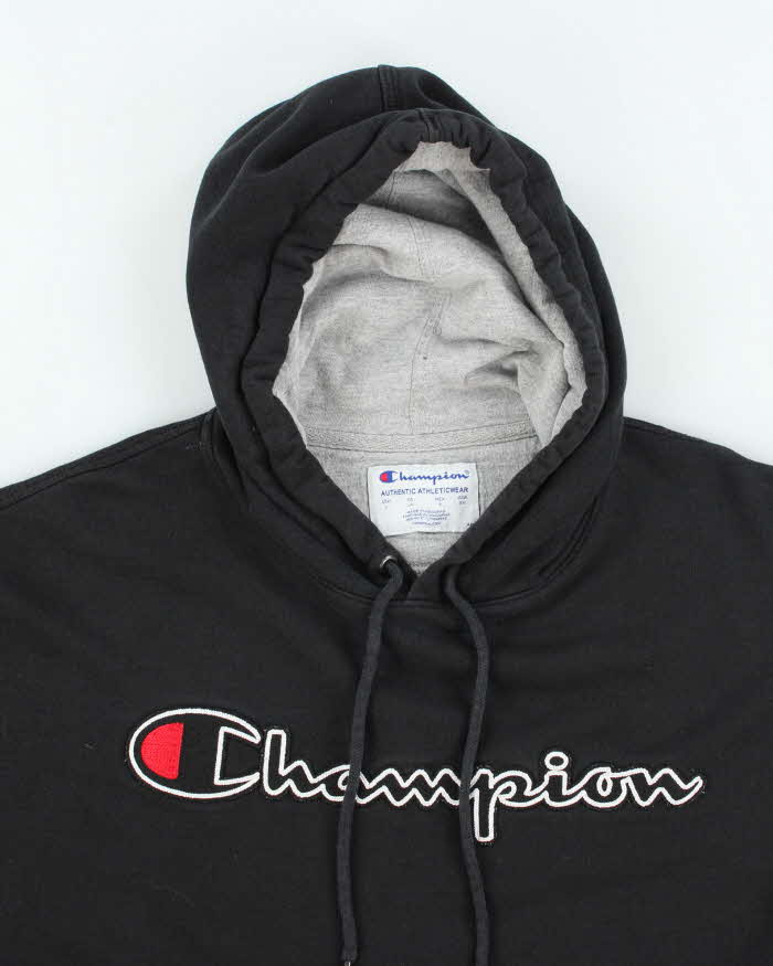 Vintage Y2k 00s Champion Black Hoodie - L