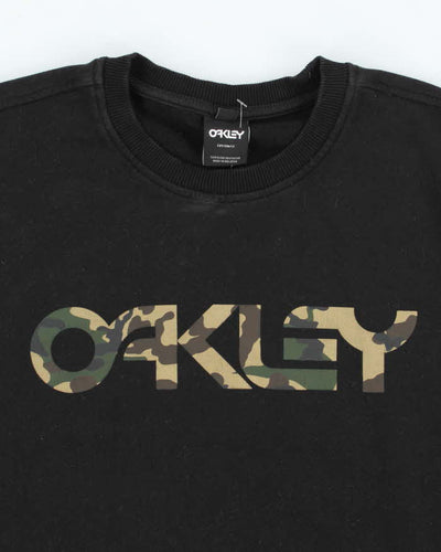 Vintage 2000's Oakley Spell Out Camouflage Logo Sweatshirt - L