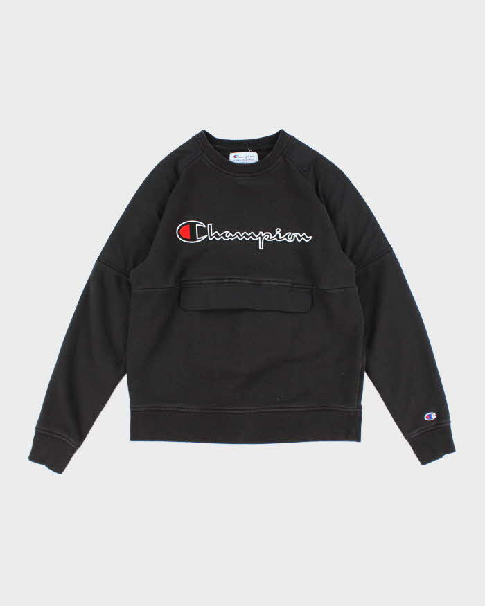 Vintage Y2K Champion Spell Out Patch Sweatshirt - S