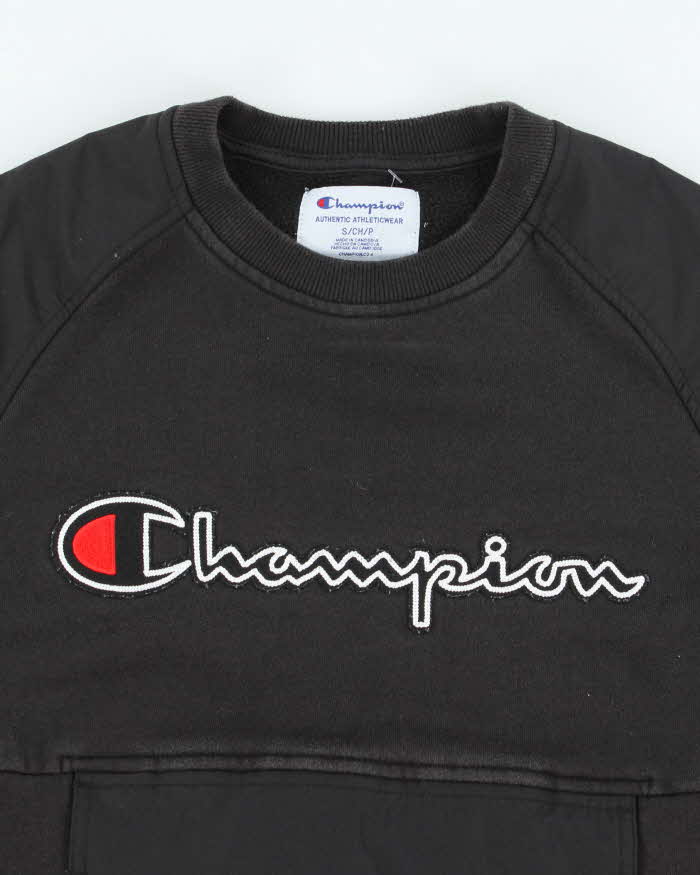 Vintage Y2K Champion Spell Out Patch Sweatshirt - S