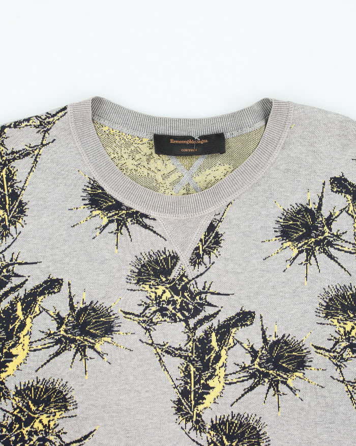 Vintage Ermenegildo Zegna Thistle Graphic Print Sweatshirt - M