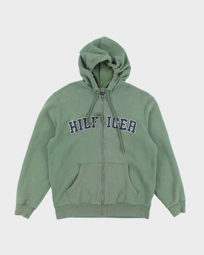 Vintage Y2K Tommy Hilfiger Spell Out Zip Up Hoodie - M