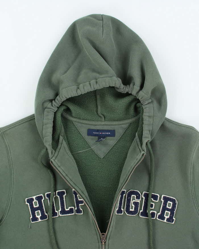Vintage Y2K Tommy Hilfiger Spell Out Zip Up Hoodie - M