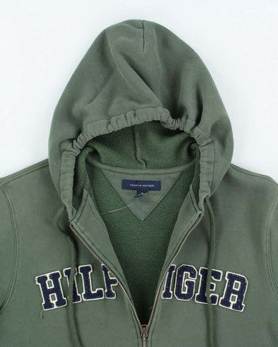 Vintage Y2K Tommy Hilfiger Spell Out Zip Up Hoodie - M