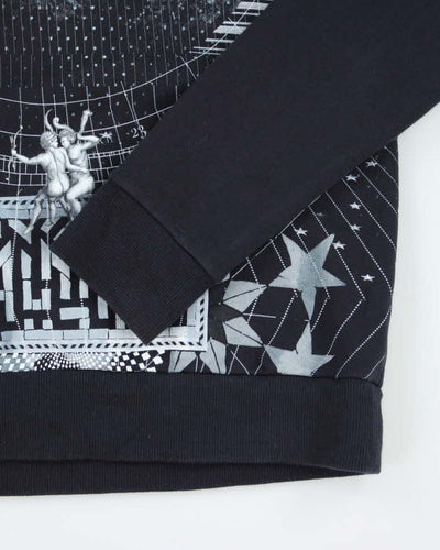 Vintage 90's Balmain All Over Print Gothic Style Sweatshirt - XL